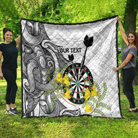 Personalised New Zealand Darts Quilt Kowhai Floral with Maori Tattoo LT9 - Polynesian Pride