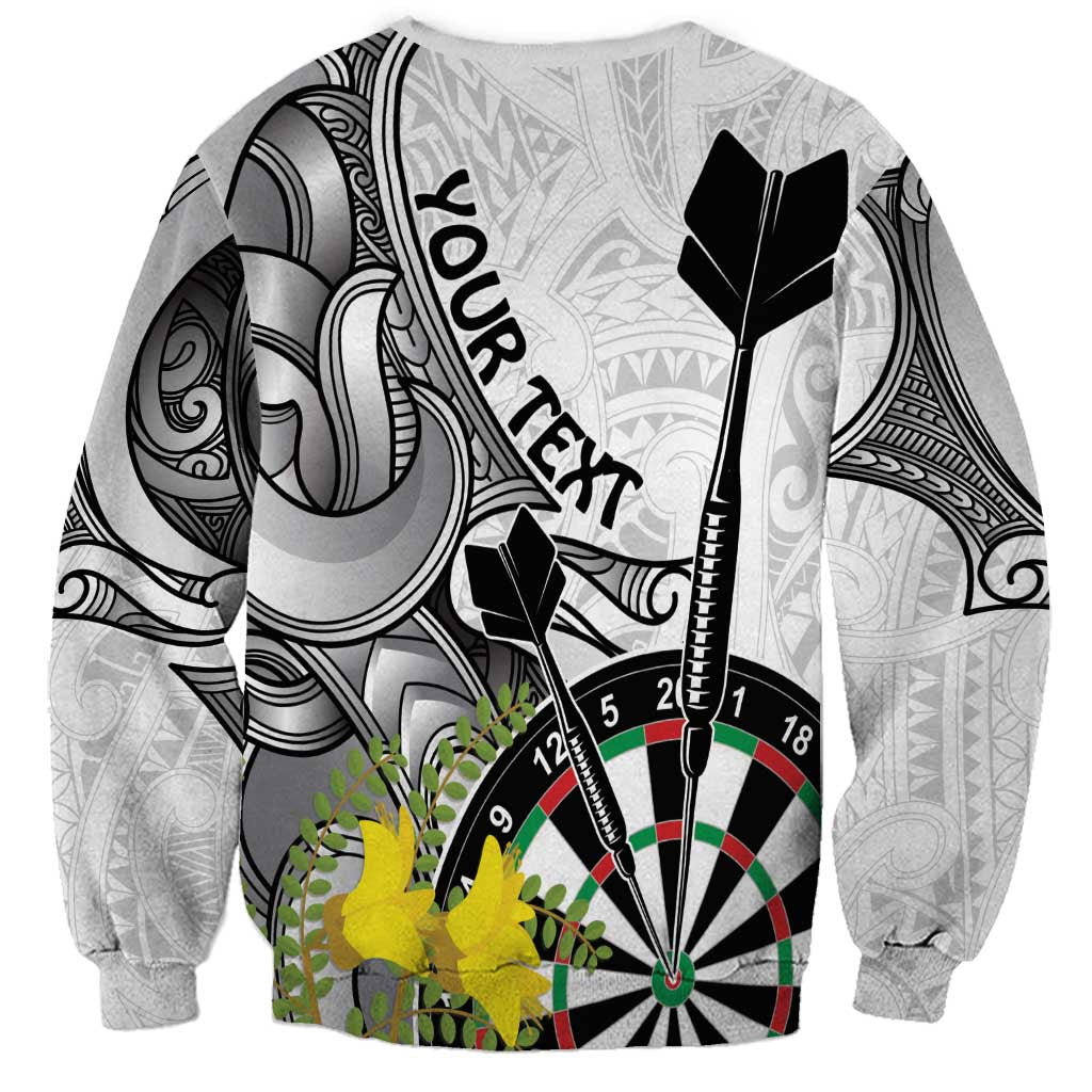 Personalised New Zealand Darts Sweatshirt Kowhai Floral with Maori Tattoo LT9 - Polynesian Pride