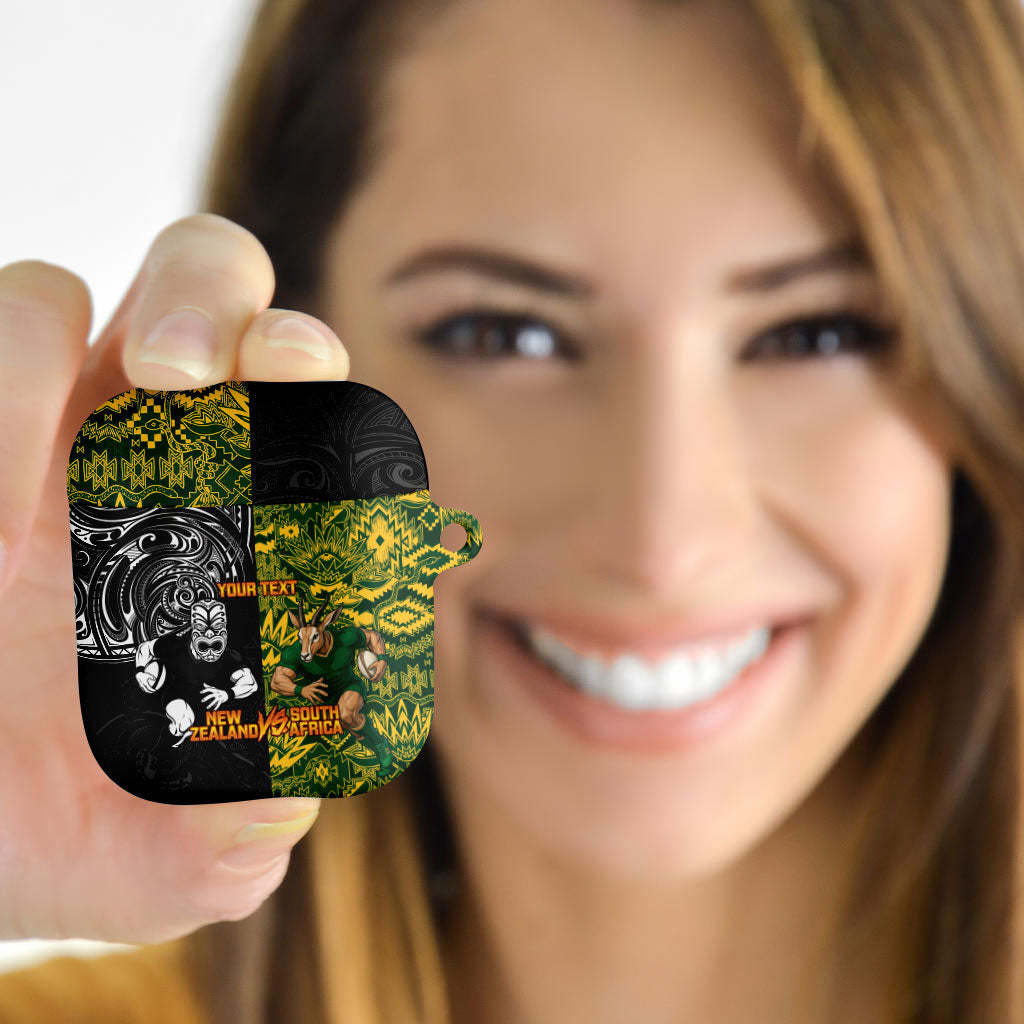 Custom New Zealand vs South Africa AirPods Case Rugby Rivalry Two Nations One Battle
