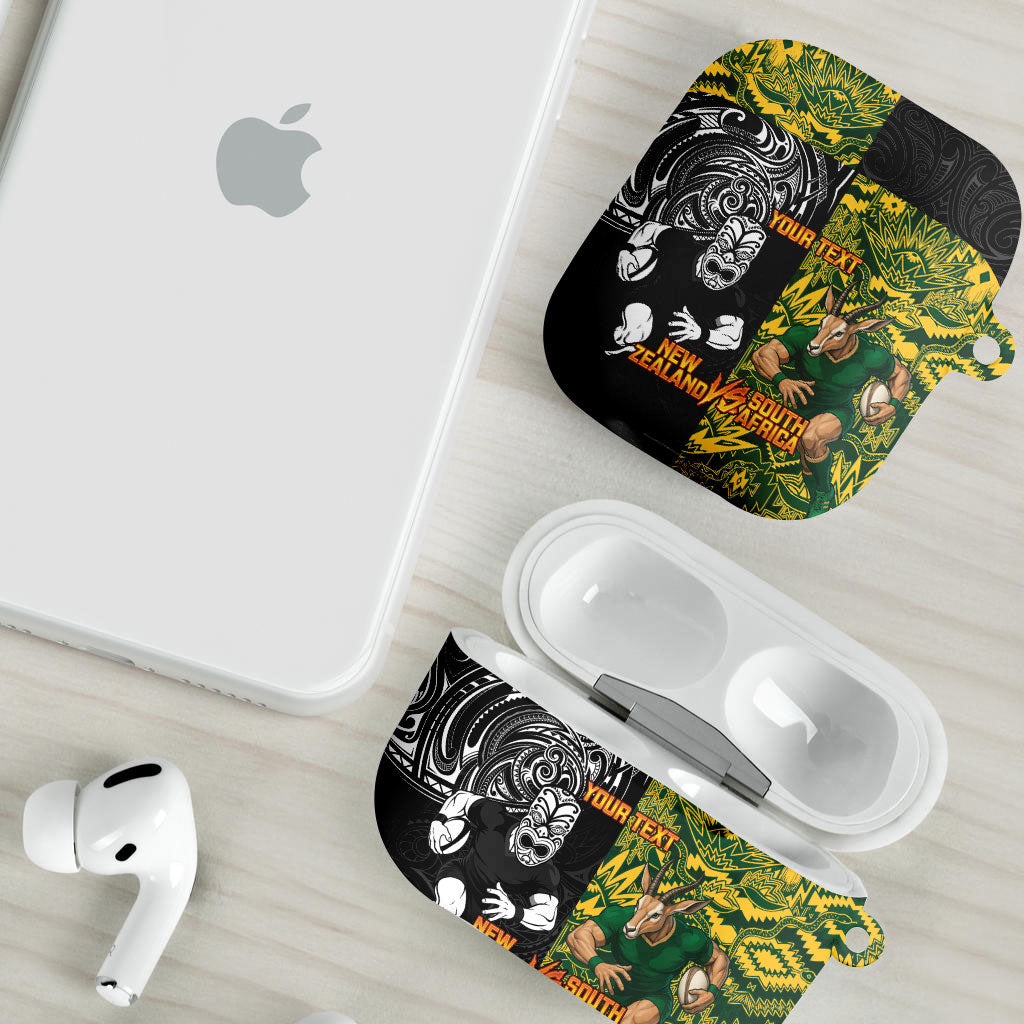 Custom New Zealand vs South Africa AirPods Case Rugby Rivalry Two Nations One Battle