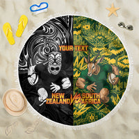 Custom New Zealand vs South Africa Beach Blanket Rugby Rivalry Two Nations One Battle