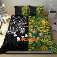 Custom New Zealand vs South Africa Bedding Set Rugby Rivalry Two Nations One Battle