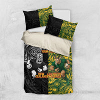 Custom New Zealand vs South Africa Bedding Set Rugby Rivalry Two Nations One Battle