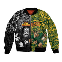 Custom New Zealand vs South Africa Bomber Jacket Rugby Rivalry Two Nations One Battle