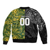 Custom New Zealand vs South Africa Bomber Jacket Rugby Rivalry Two Nations One Battle