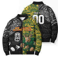 Custom New Zealand vs South Africa Bomber Puffer Jacket Rugby Rivalry Two Nations One Battle