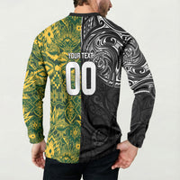 Custom New Zealand vs South Africa Button Sweatshirt Rugby Rivalry Two Nations One Battle
