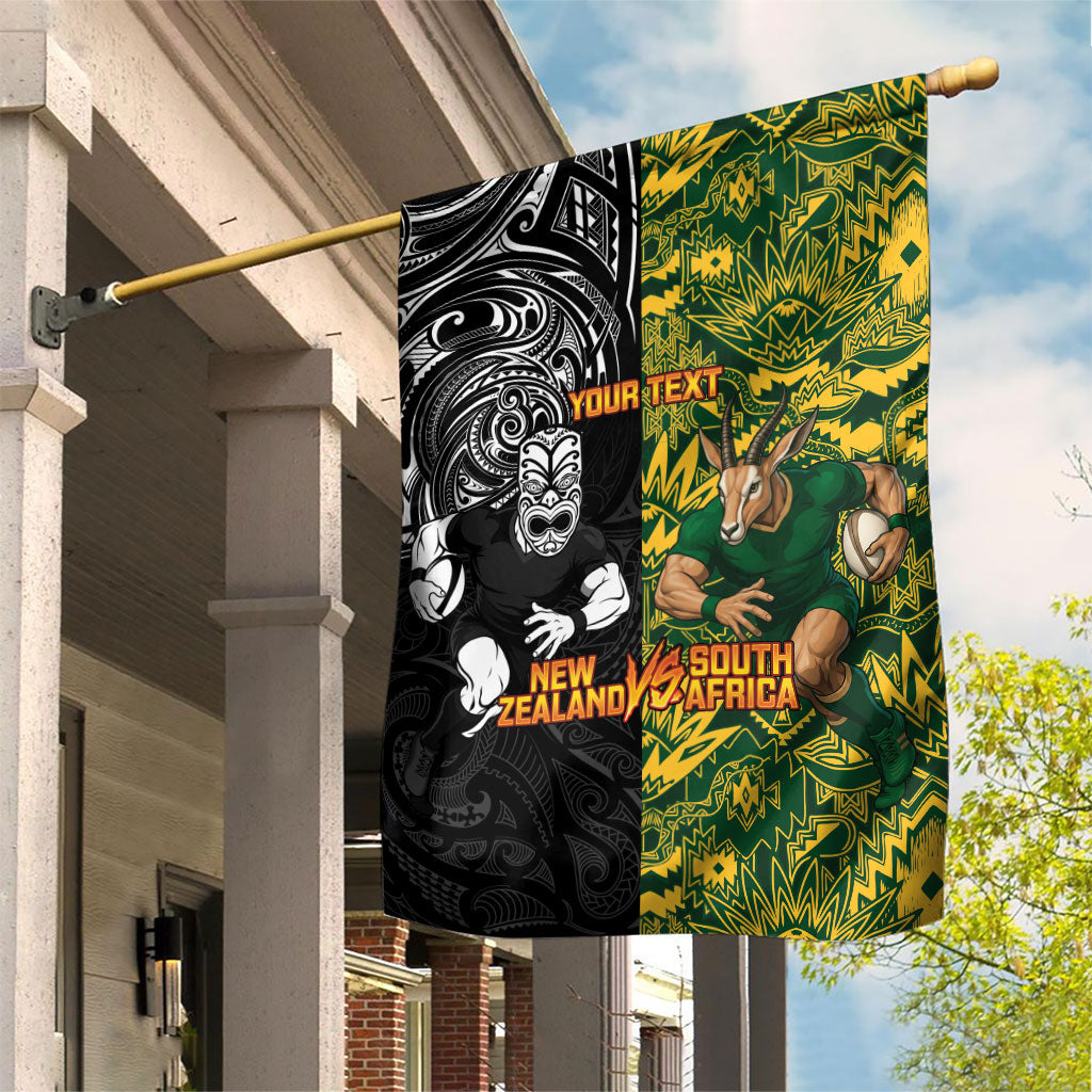 Custom New Zealand vs South Africa Garden Flag Rugby Rivalry Two Nations One Battle LT9 House Flag Multicolor - Polynesian Pride