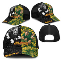 Personalised New Zealand vs South Africa Mesh Trucker Cap Rugby Rivalry Two Nations One Battle
