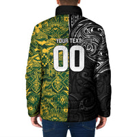 Custom New Zealand vs South Africa Padded Jacket Rugby Rivalry Two Nations One Battle