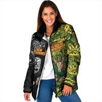Custom New Zealand vs South Africa Padded Jacket Rugby Rivalry Two Nations One Battle