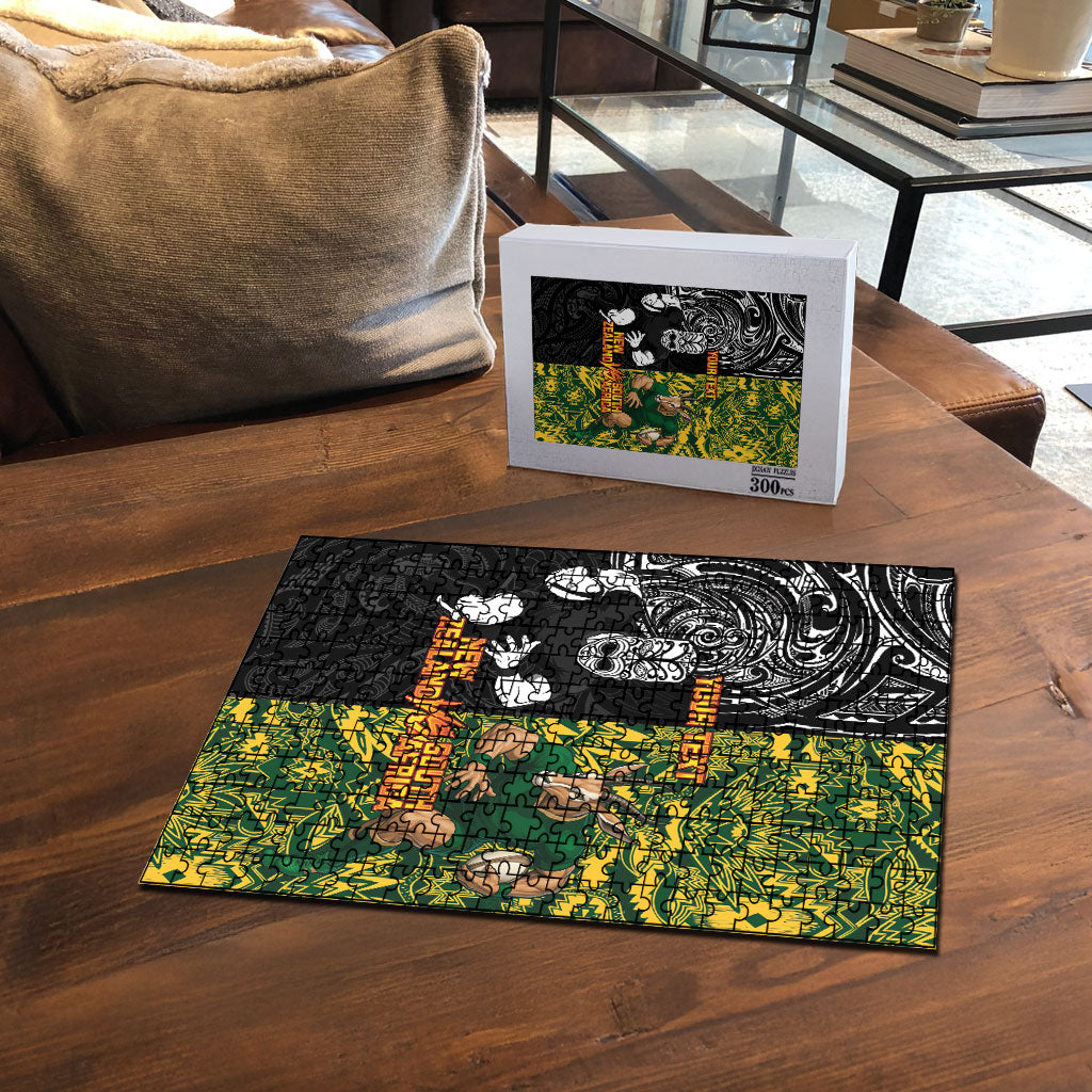 Custom New Zealand vs South Africa Puzzle Rugby Rivalry Two Nations One Battle
