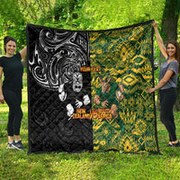 Custom New Zealand vs South Africa Quilt Rugby Rivalry Two Nations One Battle