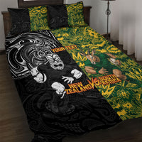 Custom New Zealand vs South Africa Quilt Bed Set Rugby Rivalry Two Nations One Battle