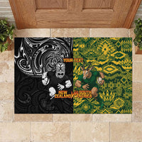 Custom New Zealand vs South Africa Rubber Doormat Rugby Rivalry Two Nations One Battle