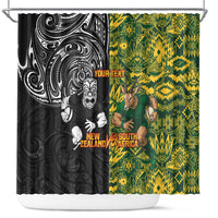 Custom New Zealand vs South Africa Shower Curtain Rugby Rivalry Two Nations One Battle