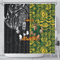 Custom New Zealand vs South Africa Shower Curtain Rugby Rivalry Two Nations One Battle