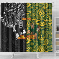 Custom New Zealand vs South Africa Shower Curtain Rugby Rivalry Two Nations One Battle