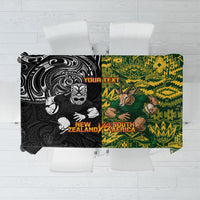 Custom New Zealand vs South Africa Tablecloth Rugby Rivalry Two Nations One Battle