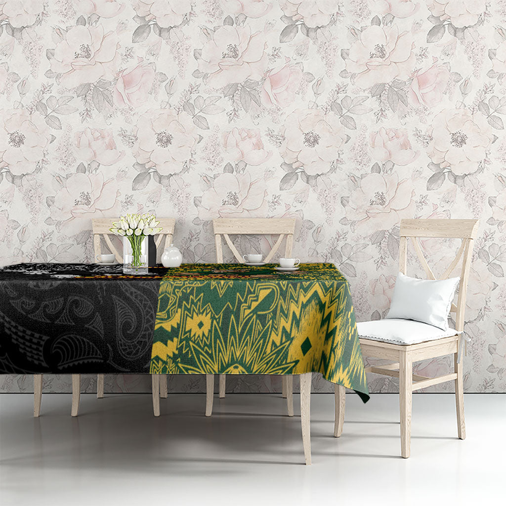 Custom New Zealand vs South Africa Tablecloth Rugby Rivalry Two Nations One Battle