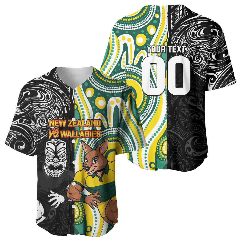 Custom Australia vs New Zealand Baseball Jersey Rugby Rivalry Two Nations One Battle