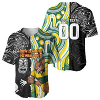 Custom Australia vs New Zealand Baseball Jersey Rugby Rivalry Two Nations One Battle