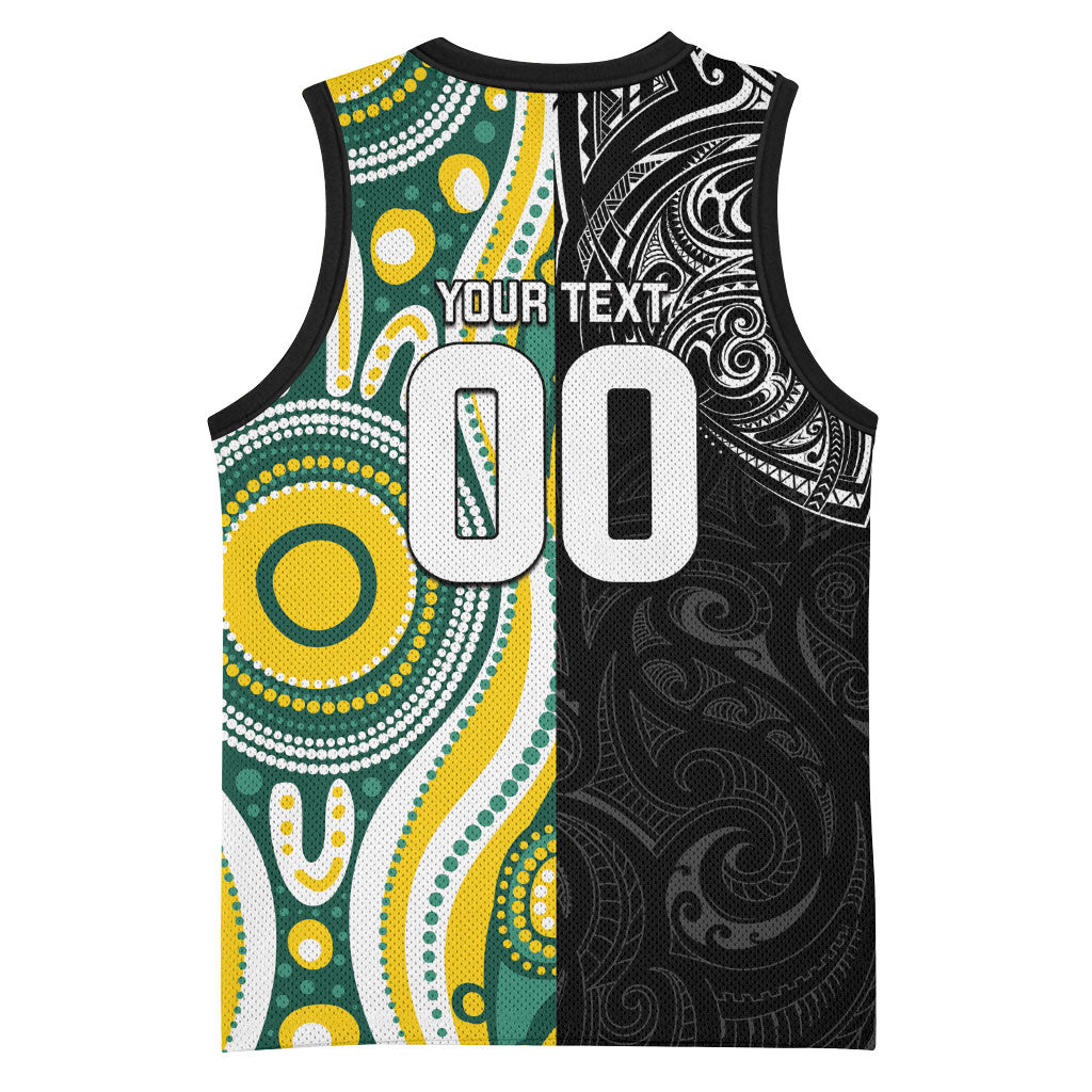 Custom Australia vs New Zealand Basketball Jersey Rugby Rivalry Two Nations One Battle