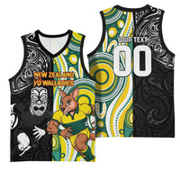 Custom Australia vs New Zealand Basketball Jersey Rugby Rivalry Two Nations One Battle