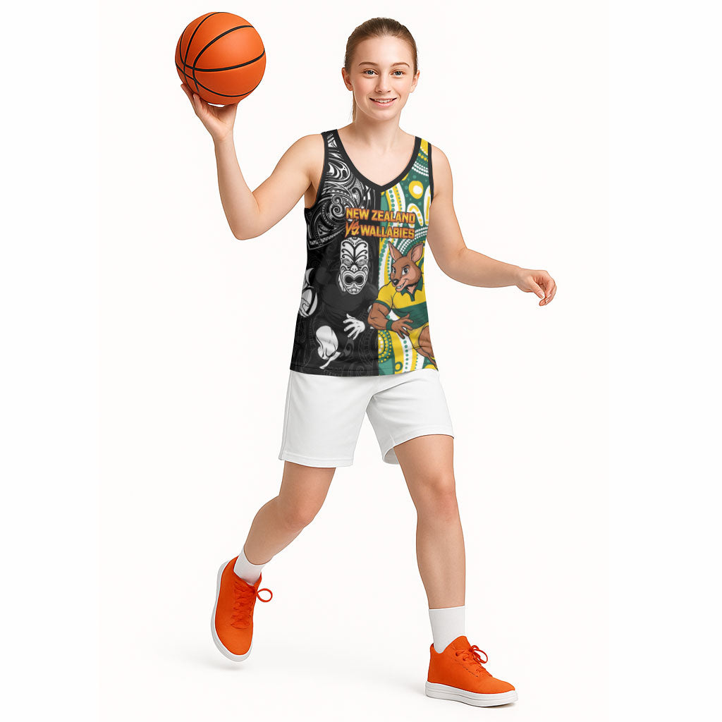 Custom Australia vs New Zealand Basketball Jersey Rugby Rivalry Two Nations One Battle