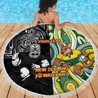 Custom Australia vs New Zealand Beach Blanket Rugby Rivalry Two Nations One Battle
