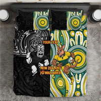 Custom Australia vs New Zealand Bedding Set Rugby Rivalry Two Nations One Battle