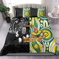 Custom Australia vs New Zealand Bedding Set Rugby Rivalry Two Nations One Battle