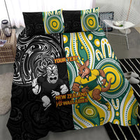 Custom Australia vs New Zealand Bedding Set Rugby Rivalry Two Nations One Battle