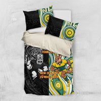 Custom Australia vs New Zealand Bedding Set Rugby Rivalry Two Nations One Battle