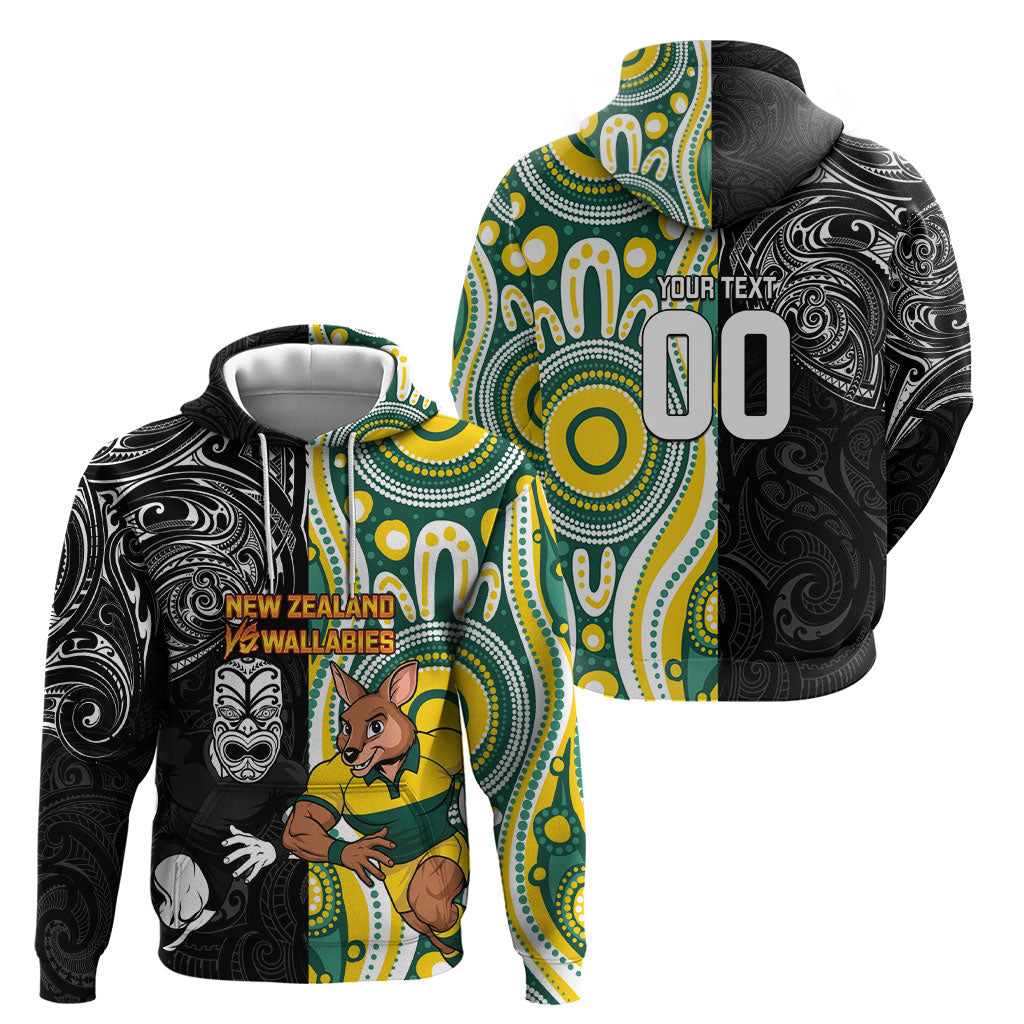 Custom Australia vs New Zealand Hoodie Rugby Rivalry Two Nations One Battle