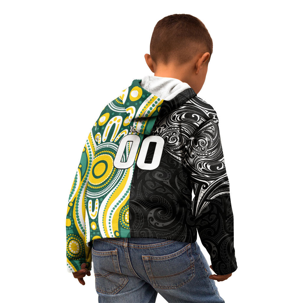Custom Australia vs New Zealand Kid Hoodie Rugby Rivalry Two Nations One Battle