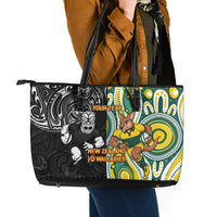 Custom Australia vs New Zealand Leather Tote Bag Rugby Rivalry Two Nations One Battle