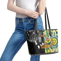 Custom Australia vs New Zealand Leather Tote Bag Rugby Rivalry Two Nations One Battle