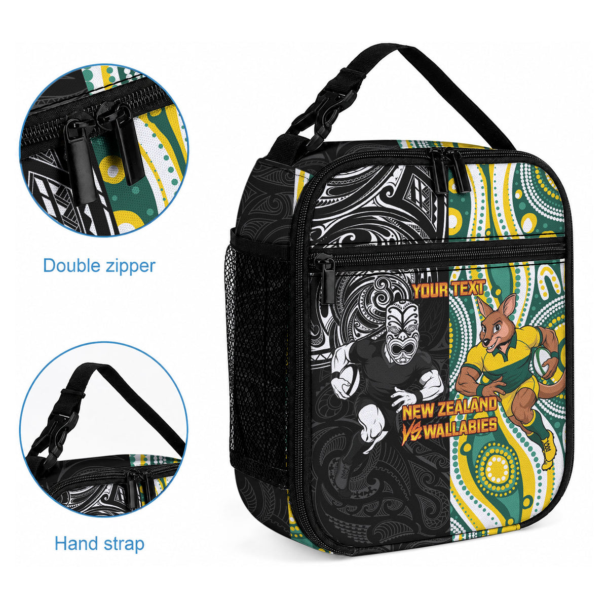 Custom Australia vs New Zealand Lunch Bag Rugby Rivalry Two Nations One Battle