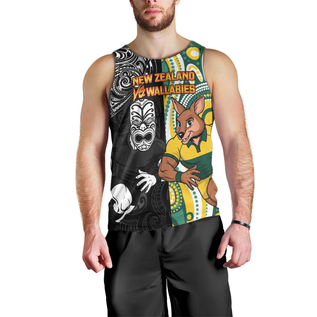 Custom Australia vs New Zealand Men Tank Top Rugby Rivalry Two Nations One Battle