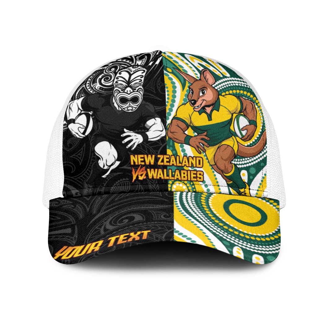 Personalised Australia vs New Zealand Mesh Trucker Cap Rugby Rivalry Two Nations One Battle