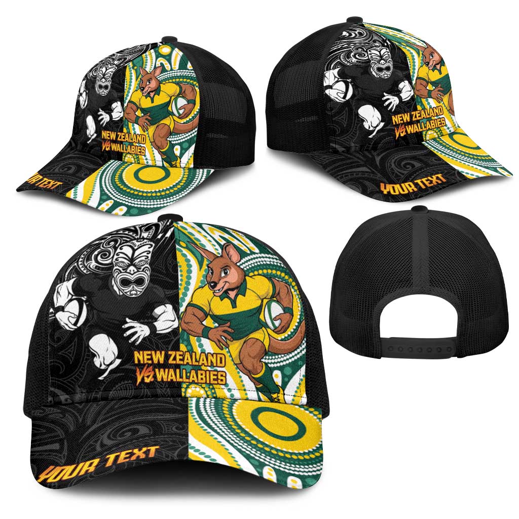 Personalised Australia vs New Zealand Mesh Trucker Cap Rugby Rivalry Two Nations One Battle