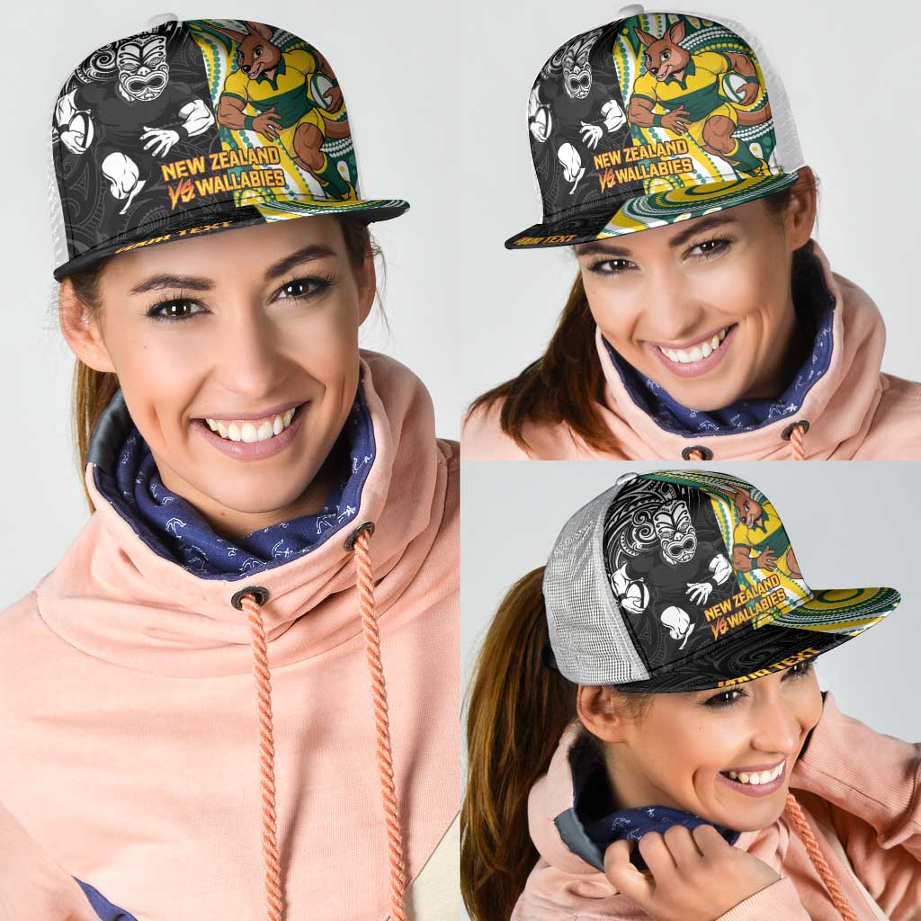 Personalised Australia vs New Zealand Mesh Trucker Cap Rugby Rivalry Two Nations One Battle