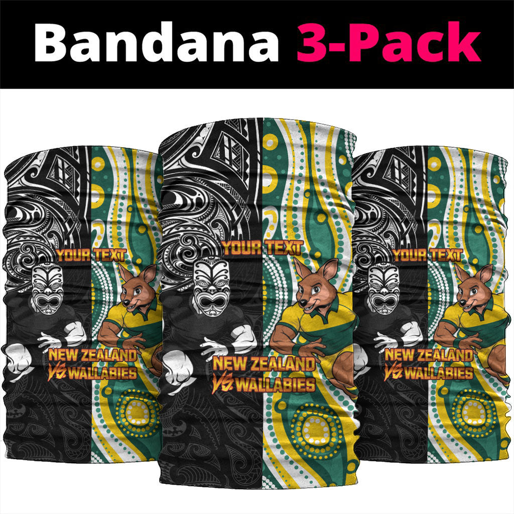 Custom Australia vs New Zealand Neck Gaiter Rugby Rivalry Two Nations One Battle LT9 package One Size: 25*50cm Multicolor - Polynesian Pride