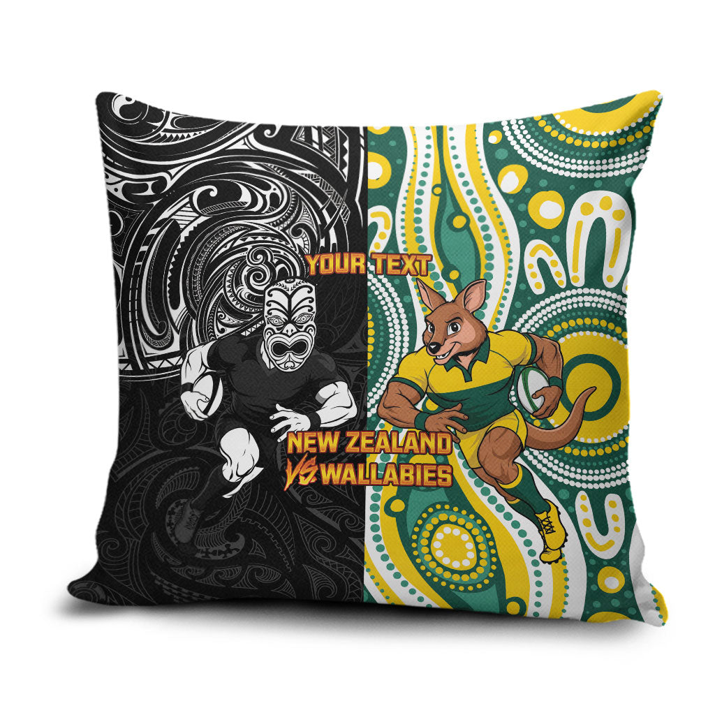Custom Australia vs New Zealand Pillow Cover Rugby Rivalry Two Nations One Battle LT9 Multicolor - Polynesian Pride