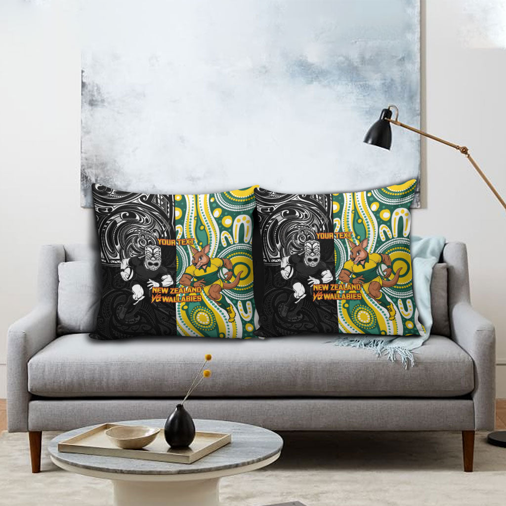 Custom Australia vs New Zealand Pillow Cover Rugby Rivalry Two Nations One Battle