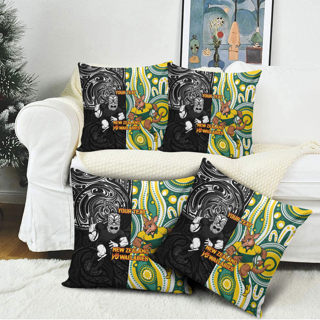 Custom Australia vs New Zealand Pillow Cover Rugby Rivalry Two Nations One Battle