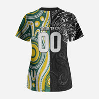 Custom Australia vs New Zealand Scrub Top Rugby Rivalry Two Nations One Battle