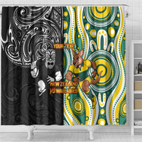 Custom Australia vs New Zealand Shower Curtain Rugby Rivalry Two Nations One Battle