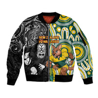 Custom Australia vs New Zealand Sleeve Zip Bomber Jacket Rugby Rivalry Two Nations One Battle